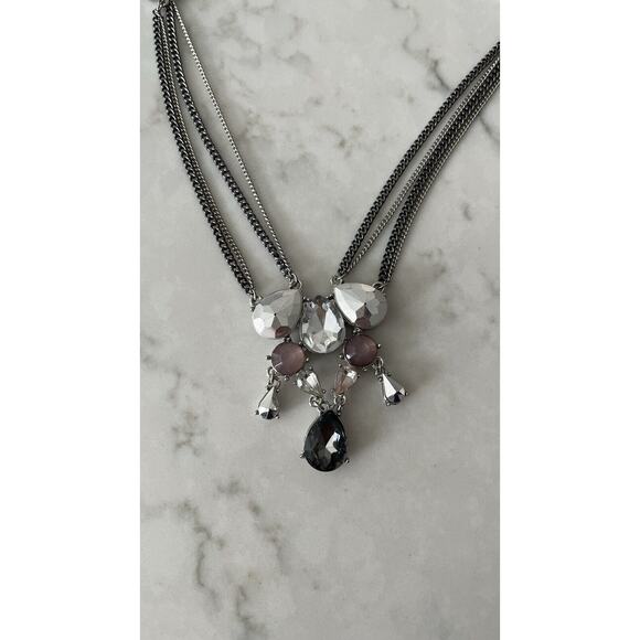 Simply Vera Vera Wang multi strands Rhinestones Statement Necklace NWT - Picture 2 of 7